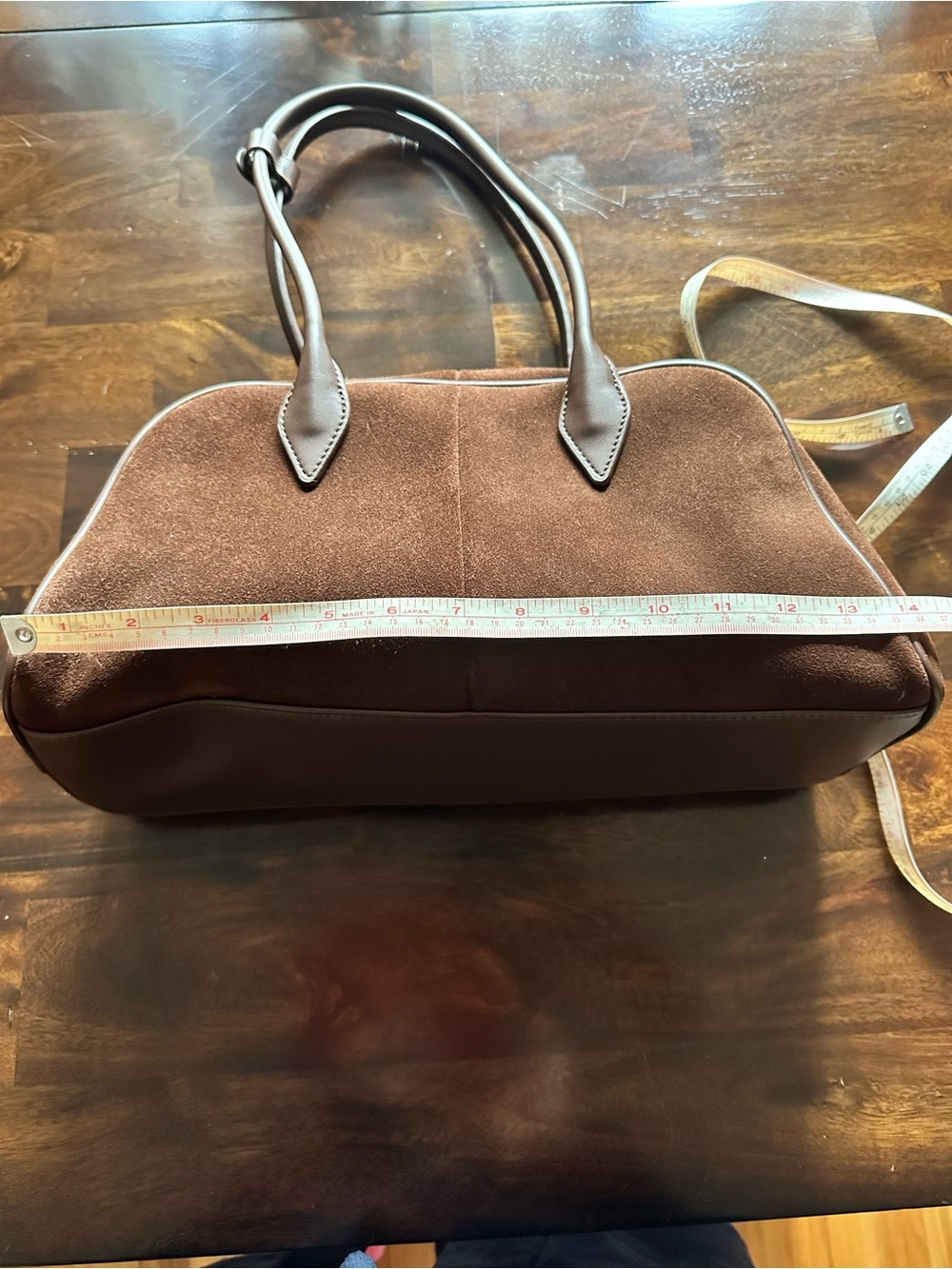 Classic Brown Suede Women's Shoulder Bag - Elegant Everyday Tote - Picture 10 of 11